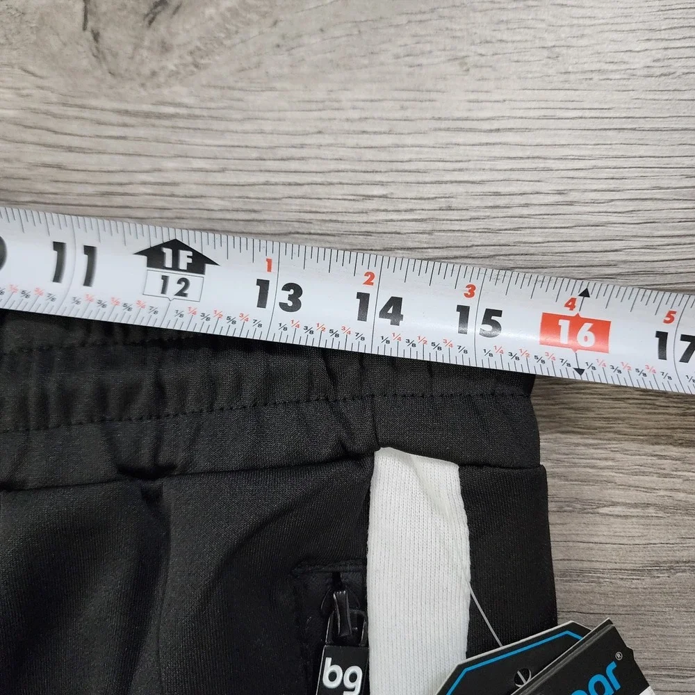 Blue Gear Athletic Sweat Shorts Men M Black White Charcoal Drawstring Cotton NWT
